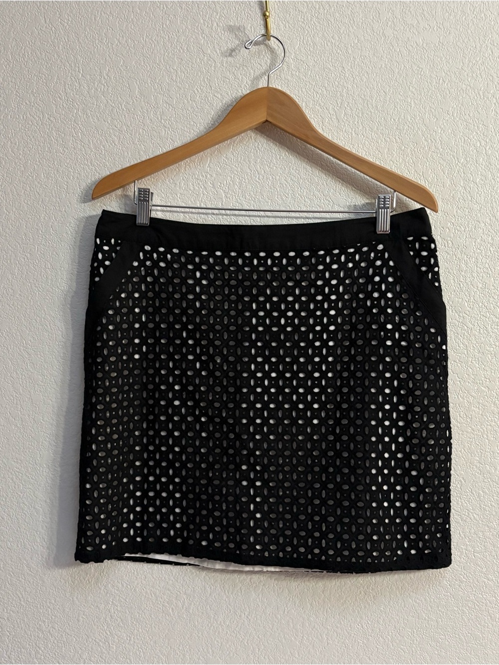 Women's Black Eyelet Mini Skirt